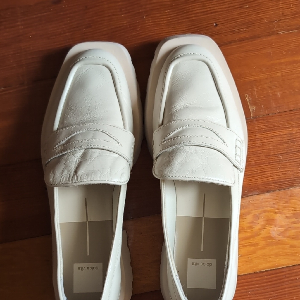 Dolce Vita White Slip-On Loafers Classic Penny Design